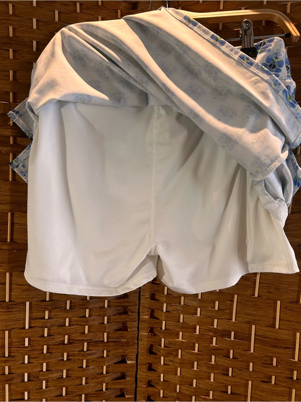 Floral Golf Tennis Skort Pull-On UPF 50 Pockets Blue White Size L - Picture 5 of 6